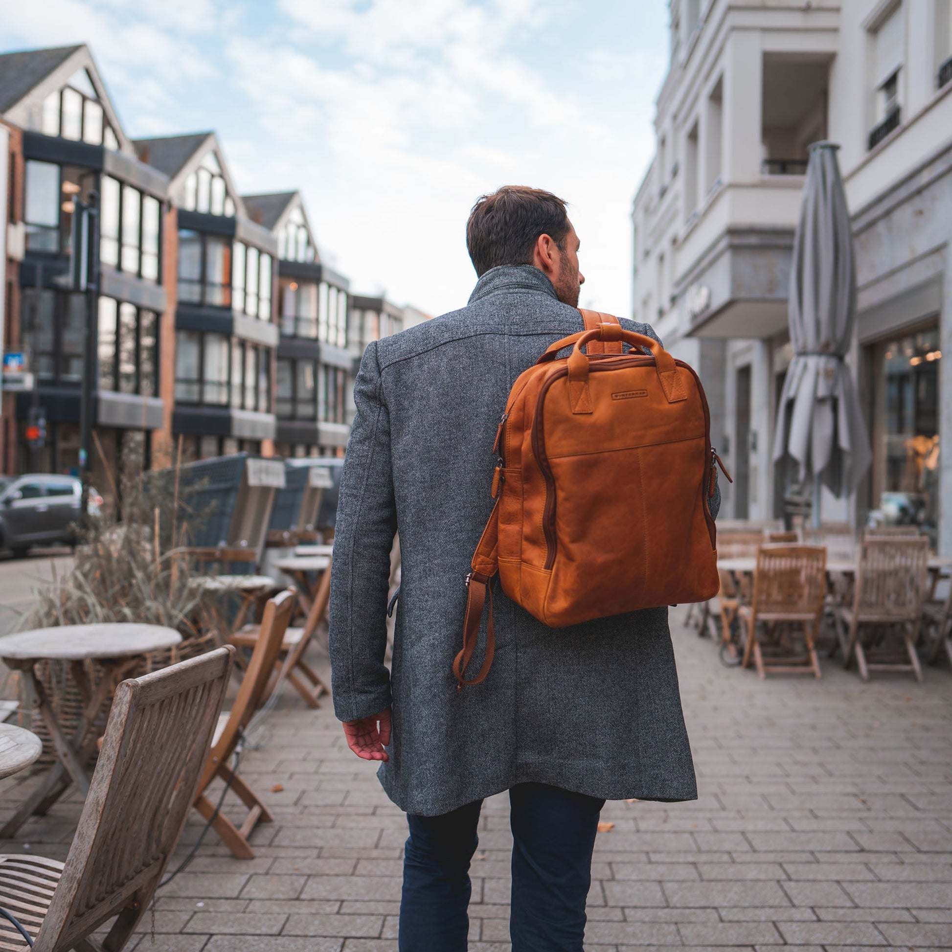 Winternam Stavanger Lederrucksack cognac