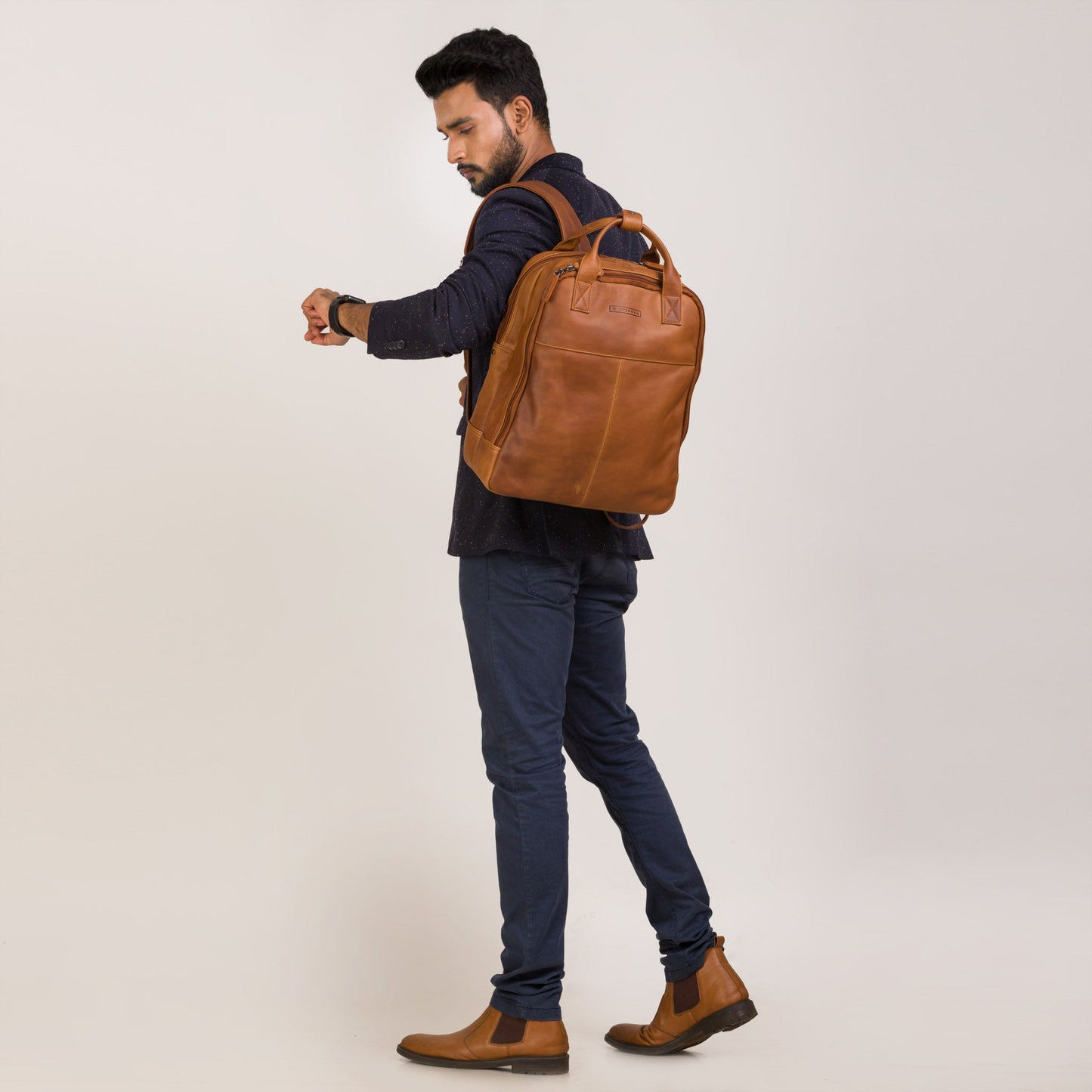 Winternam Stavanger Lederrucksack cognac