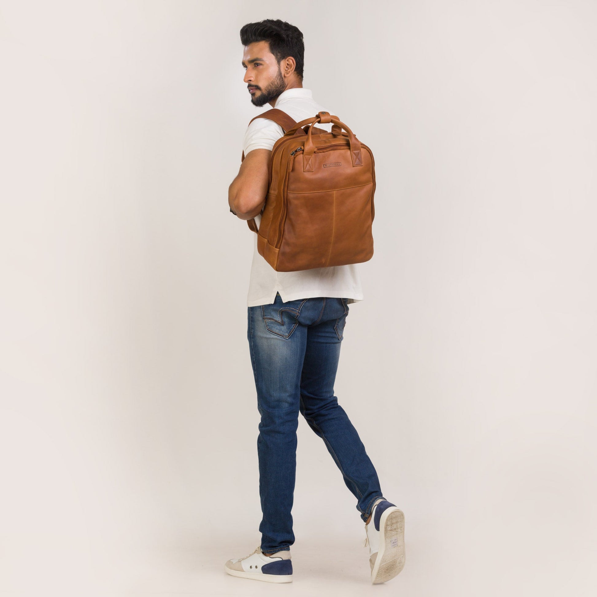 Winternam Stavanger Lederrucksack cognac